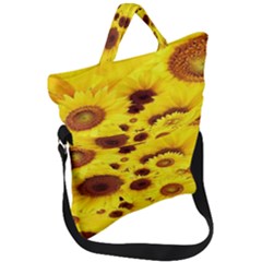 Beautiful Sunflowers Fold Over Handle Tote Bag