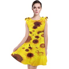 Beautiful Sunflowers Tie Up Tunic Dress by Ket1n9