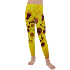 Beautiful Sunflowers Kids  Lightweight Velour Leggings by Ket1n9