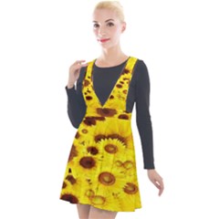 Beautiful Sunflowers Plunge Pinafore Velour Dress by Ket1n9