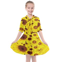 Beautiful Sunflowers Kids  All Frills Chiffon Dress by Ket1n9