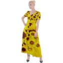 Beautiful Sunflowers Button Up Short Sleeve Maxi Dress View1