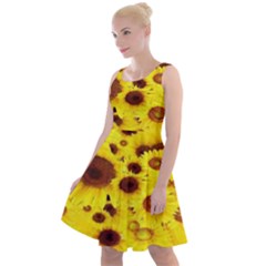 Beautiful Sunflowers Knee Length Skater Dress by Ket1n9