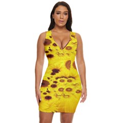 Beautiful Sunflowers Draped Bodycon Dress by Ket1n9