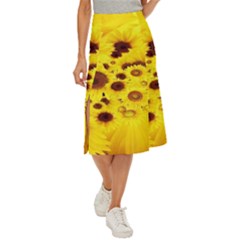 Beautiful Sunflowers Midi Panel Skirt by Ket1n9