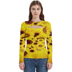 Beautiful Sunflowers Women s Cut Out Long Sleeve T-shirt by Ket1n9