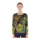 Psytrance Abstract Colored Pattern Feather Women s Long Sleeve T-Shirt View1