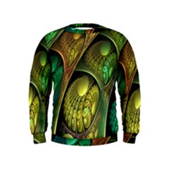 Psytrance Abstract Colored Pattern Feather Kids  Sweatshirt