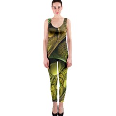 Psytrance Abstract Colored Pattern Feather One Piece Catsuit by Ket1n9