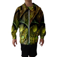 Psytrance Abstract Colored Pattern Feather Kids  Hooded Windbreaker