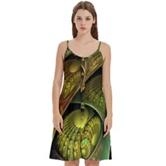 Psytrance Abstract Colored Pattern Feather Women s Spaghetti Strap Pullover Cami Dress by Ket1n9