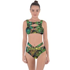 Psytrance Abstract Colored Pattern Feather Bandaged Up Bikini Set  by Ket1n9