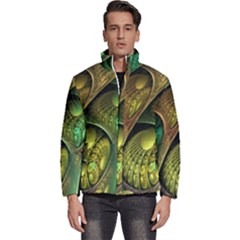 Psytrance Abstract Colored Pattern Feather Men s Puffer Bubble Jacket Coat by Ket1n9