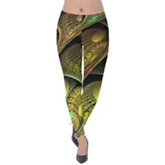 Psytrance Abstract Colored Pattern Feather Velvet Leggings by Ket1n9