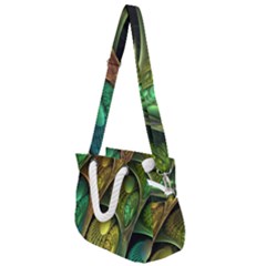 Psytrance Abstract Colored Pattern Feather Rope Handles Shoulder Strap Bag by Ket1n9