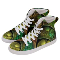 Psytrance Abstract Colored Pattern Feather Men s Hi-top Skate Sneakers