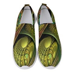 Psytrance Abstract Colored Pattern Feather Women s Slip On Sneakers by Ket1n9