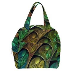 Psytrance Abstract Colored Pattern Feather Boxy Hand Bag by Ket1n9