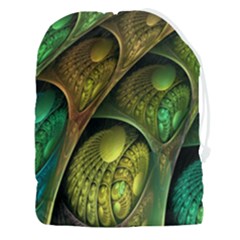 Psytrance Abstract Colored Pattern Feather Drawstring Pouch (3xl) by Ket1n9