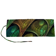 Psytrance Abstract Colored Pattern Feather Roll Up Canvas Pencil Holder (s) by Ket1n9