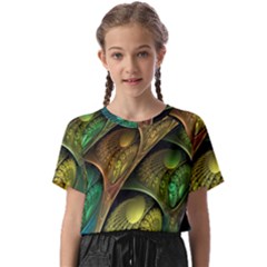 Psytrance Abstract Colored Pattern Feather Kids  Basic T-shirt by Ket1n9