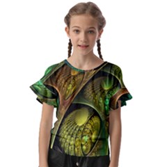 Psytrance Abstract Colored Pattern Feather Kids  Cut Out Flutter Sleeves by Ket1n9