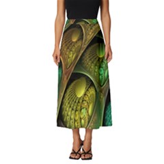 Psytrance Abstract Colored Pattern Feather Classic Midi Chiffon Skirt by Ket1n9