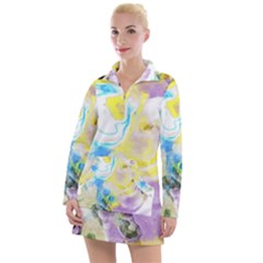 Watercolour Watercolor Paint Ink Women s Long Sleeve Casual Dress by Ket1n9