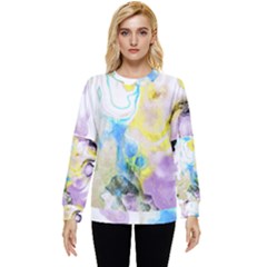 Watercolour Watercolor Paint Ink Hidden Pocket Sweatshirt