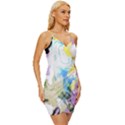 Watercolour Watercolor Paint Ink Wrap Tie Front Dress View3