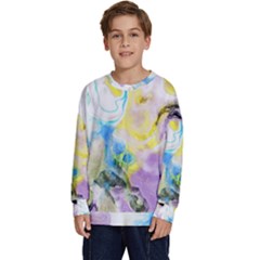 Watercolour Watercolor Paint Ink Kids  Crewneck Sweatshirt