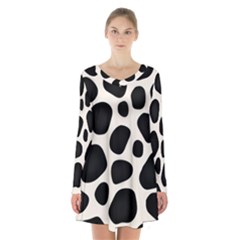 Background Pattern Texture Design Long Sleeve Velvet V-neck Dress