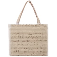 Vintage Beige Music Notes Mini Tote Bag by Loisa77