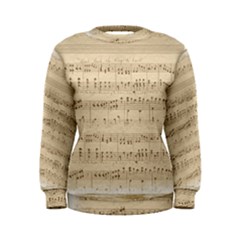 Vintage Beige Music Notes Women s Sweatshirt by Loisa77