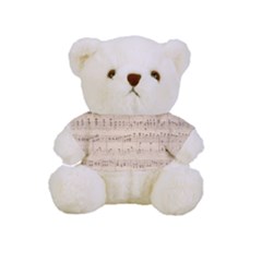 Vintage Beige Music Notes Full Print Cuddly Teddy Bear by Loisa77