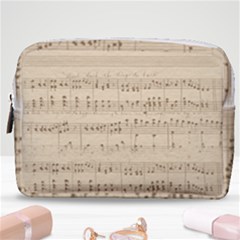 Vintage Beige Music Notes Make Up Pouch (medium) by Loisa77