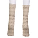 Vintage Beige Music Notes Crew Socks View2