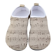 Vintage Beige Music Notes Men s Sock-style Water Shoes by Loisa77