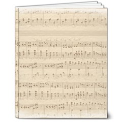 Vintage Beige Music Notes 8  X 10  Softcover Notebook by Loisa77