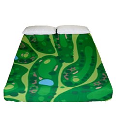 Golf Course Par Green Fitted Sheet (queen Size)