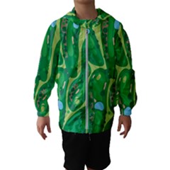 Golf Course Par Green Kids  Hooded Windbreaker