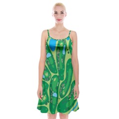 Golf Course Par Green Spaghetti Strap Velvet Dress