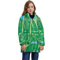 Golf Course Par Green Kids  Hooded Longline Puffer Jacket