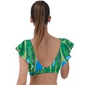 Golf Course Par Green Plunge Frill Sleeve Bikini Top View2