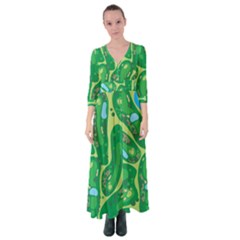 Golf Course Par Green Button Up Maxi Dress by Loisa77