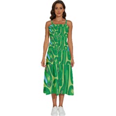 Golf Course Par Green Sleeveless Shoulder Straps Boho Dress by Loisa77