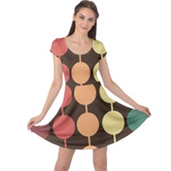 Pattern Circle Retro Design Cap Sleeve Dress by Loisa77