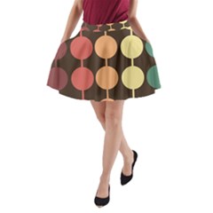 Pattern Circle Retro Design A-line Pocket Skirt by Loisa77