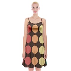 Pattern Circle Retro Design Spaghetti Strap Velvet Dress