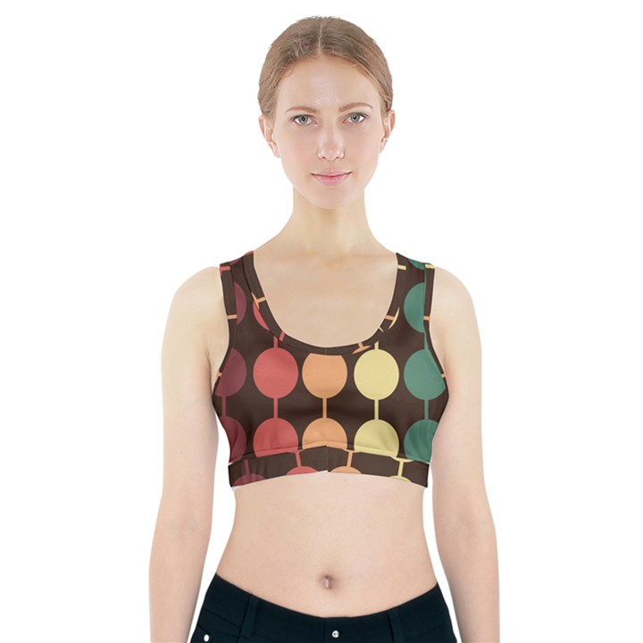 Pattern Circle Retro Design Sports Bra With Pocket